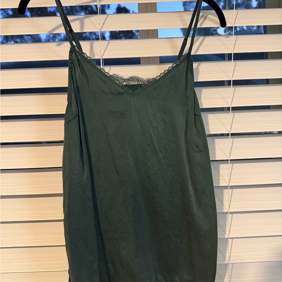 Anthropologie Silk Green Lace Trim Cami Top XS - Picture 3 of 3